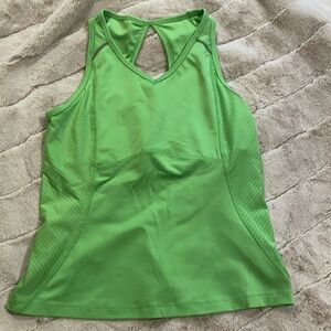 Green, BCG work out tank, built in un-padded bra lining
